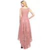 Runway Dresses Dusty Rose Lace High Low Evening Dresses 2024 Women Sexy V Neck A-line Slveless Formal Prom Wedding Party Gowns Robe De Soire Y240426GW4N