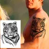 Transfert de tatouage étanche à tatouage temporaire Forest Lion Tiger Bear Flash Tattoos Femmes Leopard Wolf Crown Body Art Arm FaToo Tatoo Men 240427