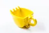 3D Yellow Excavator Bucket Model Designer Cafe Cafe Coffee Mug avec Spade Phel Spoon Funny Digger Cendre de gâteau à gâteau Tasse à thé orange noir