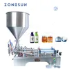Zonesun ZS-Gy2 Teste doppie in pasta per ripieno liquido Macchina confezionamento di bottiglie pneumatica per succo di bevanda da miele crema di crema ad olio