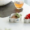 Platen zuivere handgeschilderde vlinderorchidee keramiek gedroogde fruitplaat Chinees verfrissing gebak mini dessert snackhouder snoepstandaard