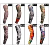 Tattoo Transfer Fake Temporary Tattoo Sleeves Tattoos Full Long Slip On Arm Tattoo Sleeve Kit Men Elastic Nylon Glove Tattoos black skull design 240426