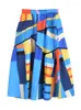 스커트 XITAO 스트라이프 프린트 패턴 스커트 패션 탄성 허리 팬 캐주얼 스타일 소수 2024 여름 WMD5493