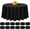 Tabela de mesa 12 Pacote de comprimidos circulares 108 polegadas - toalha de mesa de poliéster preto para toalhas de mesa circulares Tingido de alta qualidade e resistente a rugas FA 240426