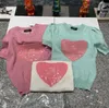 MM2362U Designer T -shirt Vrouw Korte Mouw Brand Women T -shirt Zomer Hart Pailletten Gebreide shirts Top T -shirt