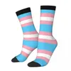 Herrensocken Transgender Flagge LGBT Pride Harajuku Hochwertige Strümpfe in der gesamten Saison lange Accessoires für die Geschenke der Frau