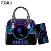 Schoudertassen voorschuwen voor vintage casual tote top-handle dames messenger tas chuuk polynesisch tribale patroon 3D print portemonnee portemonnee leer