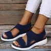 Casual Shoes 2024 Women's Sandals Wedges Footwear Summer Platform Kvinnlig Slip On Peep Toe Sticked Ladies Sneakers
