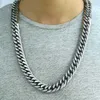 Strängar herrhalsband rostfritt stål långt halsband Hip Hop Cuban Link Mens halsband smycken Mens tillbehör grossist 240424