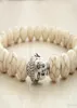 SN0246 Gold Silver Buddha Bracelet 8mm Howlite armband voor mannen Boeddha sieraden Stretcharmband voor HER5266990