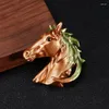 Brooches Fashion Vintage Horse Enamel For Women Men Trendy Animal Casual Badges Pins Retro Classic Suit Office Brooch Pin Gift