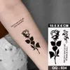 Tattoo Transfer Waterproof Temporary Tattoo Sticker Black Line Simple Flower Rose Sexy Women Flash Tatoo Kid Wrist Ankle Body Art Fake Tatto Men 240427