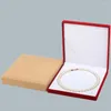 Jewelry Pouches Red Square Case Fashion Necklace Container Portable Gift Packing Box Flocking Pearl Holder