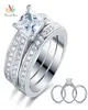 Peacock Star 15 CT Princess Cut Solid 925 STERLING Silver 3PCS Engagement Ring Bridal Set Bijoux CFR8197 J1907169479814