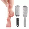 Bamboo Handle Stainless Steel Foot File Quick Dead Skin Calluses Pedicure Tool