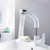 Robinets d'évier de salle de bain Black / White / Chrome Robinet hybride Rotation à 360 degrés Deux modes de sortie du bassin en laiton