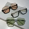 Солнцезащитные очки модные винтажные квадратные половина металлическая рама Uv400 Sun Shades Женщины мужчины