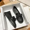 Casual Shoes Fiber Leather Flat Women's British Style Black Soft Work Low Heel Square Head Simple Office Lady Zapatos Para Mujer