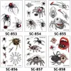 Transfert de tatouage étanche 3D Spider Stickers de tatouage temporaire pour Halloween FaTToo Tattoo Art pour hommes femmes 240426