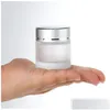 Packing Bottles Wholesale 5G 10G 15G 20G 30G 50G Frosted Glass Cosmetic Jar Empty Face Cream Lip Balm Storage Container Refillable S Dhns6