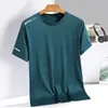 Summer ice silk short sleeved T-shirt for men and women quick drying and breathable sports top outdoor running duanT 240425