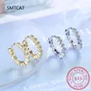 Hoop Ohrringe Hoops 925 Sterling Silber Real 3mm Moissanite Frauen funkelnde Schmuckgeschenke Gra Zertifikat 14k Gold plattiert