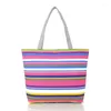 Sacs de soirée Molmfy Canvas Shopper Sac Rainbow Impressions arc-en-ciel en ciel