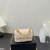 Luxury Handbag Designer Brand Physical Bag with Small Breeze Golden Beads Square and Chubby Chain Diamond Grid Single Shoulder Crossbody Leather for Womens