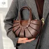 Torba Vintage Saddle Woman Bags Designer torebki Luksusowe PU skórzane tkaninowe przełomowe półkole małe torebki 2024