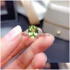 Band anneaux Natural Green Peridot Sterling Sier Ring August BirthstoneHandamde Engagement Statement Gift pour femmes Her Cluste Dhzie