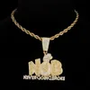 Strands HIP Iced Out Letters Money Bag Pendant with 13mm Cuban Link Chain Rhinestone Necklace Suitable for Mens Rap Singer Jewelry 240424
