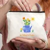 Cosmetic Bags Thank You For Helping Me To Grow Simple Potted Plant Pattern Cosmetics Bag Toiletry Appreciation Gift Teacher