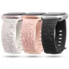 Bands de montre Toyota 3PCS Sangle de montre sculptée florale adaptée à la sangle de montre 45 mm 49 mm 40mm 41 mm Slicon de silicone adapté à la série Iwatch Ultra 9 8 7 240424