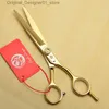 Hair Scissors Professional Barber Purple Dragon Japan 440C Golden Barber Direct Transport Z1020 Q240426