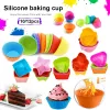 Vormen 10/12 stcs kleur siliconen cake mal ronde siliconen cake bakvormige beker, cupcake pudding mal hoge temperatuur bestand tegen temperatuur en zacht