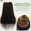 Piece Clip in Hair Extensions 5 Klipp 3/4 Full Head V Dele Weft Tjockare hårspetsnät One Piece Hair Extensions #1B Natural Black