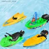 Sand Play Water Fun Speed Boat Ship Wind Up Toy Bath Toys Docuting Toys Float in Water Childrens classici giocattoli Windup Toys Q240426