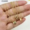 Chaînes 8 pcs mignonnes minuscule bulle initiale lettre pendente collier mini perle alphabet charmes femmes cadeau 53005