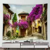 Jardin moderne Big Tapestry Nature Fleurs Plantes Vines Spring Park Décors Tissu Tissu Print Mur suspendu Home Courtyard Decor Mindals 240415