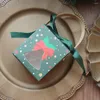 Geschenkverpackung 12pcs rot grün farbenfrohe Weihnachtspapierbox mit Griff Candy Seifen Kerzenkekse Verpackung Party Gefälligkeiten Dekoration