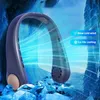 Electric Fans GTAMG Portable Neck Fan USB Handheld Mute Rapid Cooling Leafless Mini Electric Fan Colorful Atmosphere Lights 5th Gear