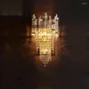 Wall Lamps Dimmable Golden Home Deco Crystal Stainless Steel LED Lamp Light Sconce For Bedroom Corridor