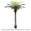 Dekorativa blommor konstgjorda kokosnötträd falska palmsimulering växt bonsai inomhus tropisk grön krukvas husdekoration