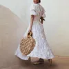 Белая сексуальная вышива кружевное платье для вечеринки Женщины элегантные A-Line Office Spring Summ