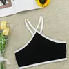 Tanks pour femmes 2024 Été Femmes Spaghetti Strap Crop Top Sexy Bodycon sans manches Halter Backless Tube Basic Camisole