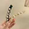 Clamps Pearls Hairpins Banana Clip for Women Ponytail Twist Claw Sweet Hairpin Girl Ponytail Barrettes Hairgrips Hair Accessories Y240425