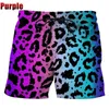 Herren Shorts Sommer Fashion Classic Color Leopard 3D Druckmenschen Shorts Unisex Leisure Beach Schwimmshorts Schnell Trocknen Surfboard Shorts J240426