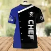 Men's T-Shirts Summer Mens T-shirt Summer Short Slve Kitchen Items Printed Chef Clothes Round Neck Oversized Mens Clothing Strt Tops Ts T240425