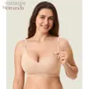 Macierzyństwo Intymates Momanda Women Biegle Nursing Bra Silbed Support Balette Wireless Pullover Nie wyściełane karmienie piersią BRAS D240426