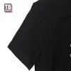 Camisas TB Browin Brand Men's HalfSleeve Fouras Bar listrado de algodão shortsleeeved tshirt thom tendência casual casal desgaste